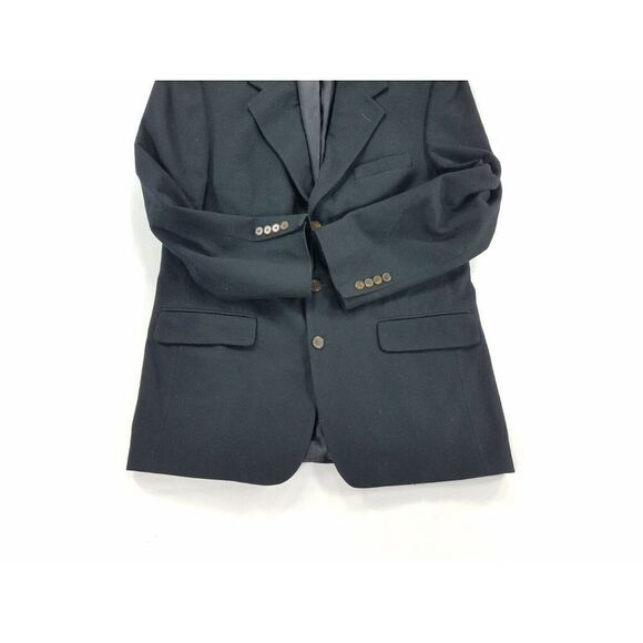 Bill Blass Cashmere Jacket Mens 42 R Black Sport Coat Blazer 3-Button USA Made - Picture 8 of 14